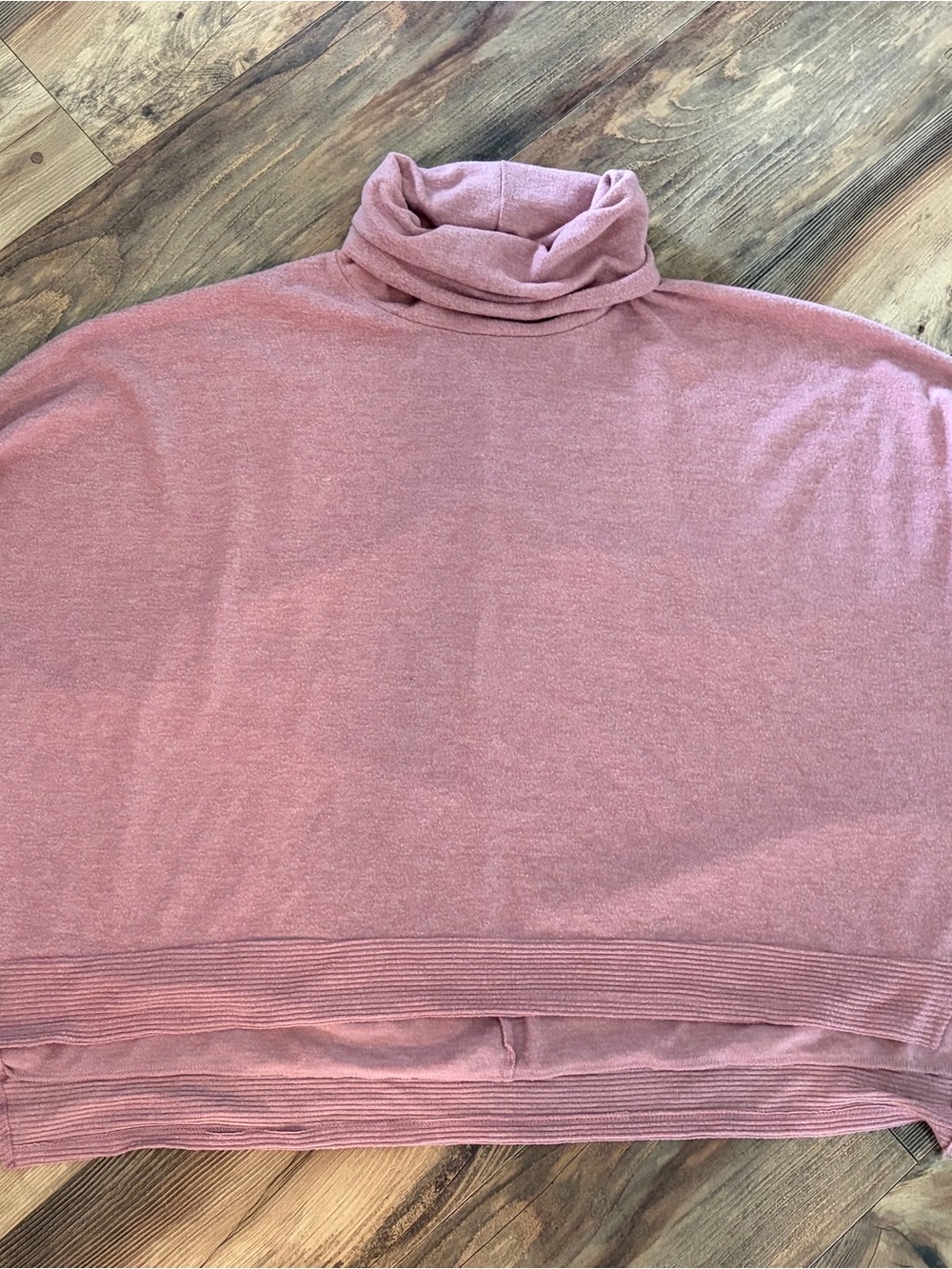 Zenana Outfitters Rose Taupe Cowl Neck Turtleneck Sweater